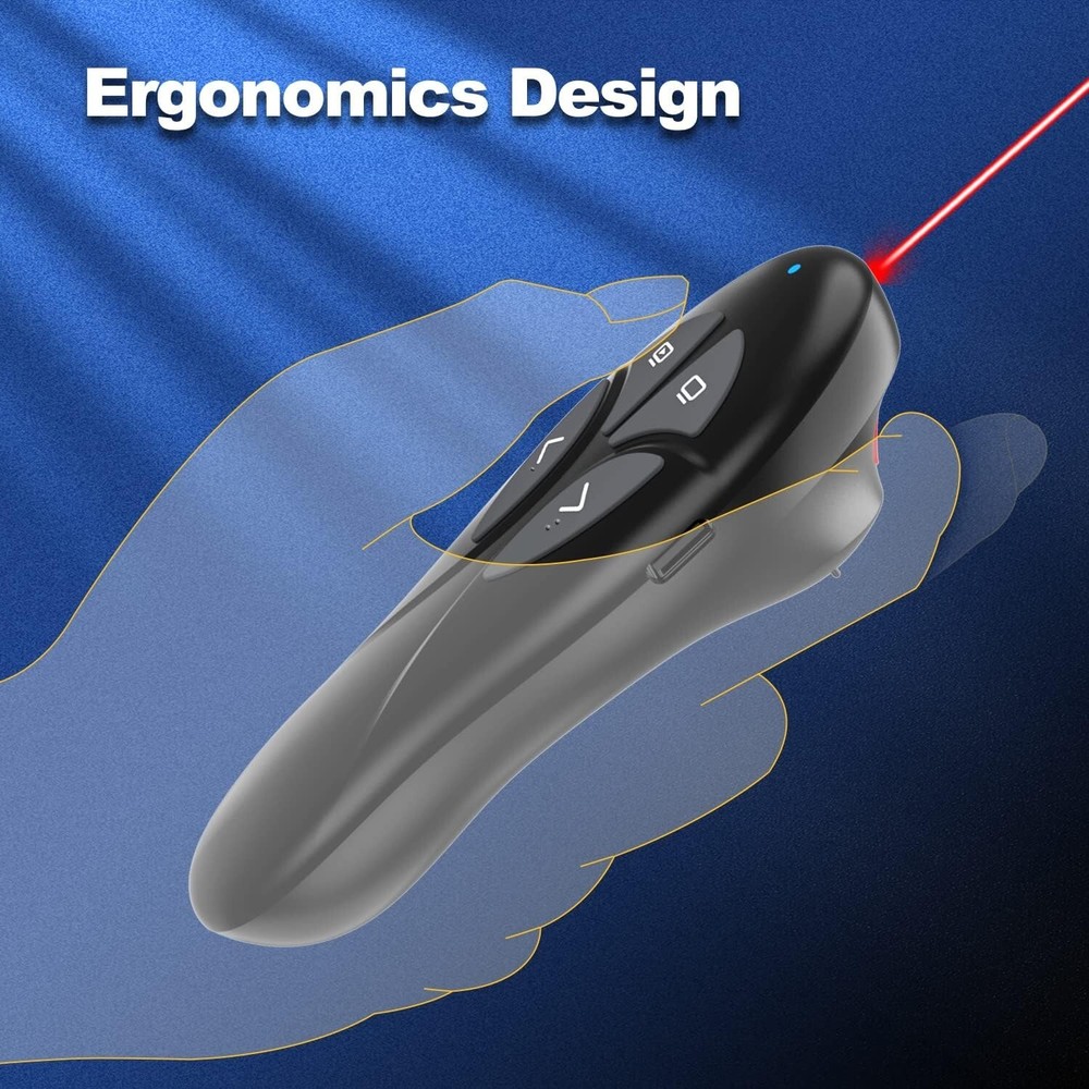 Presentation Clicker PowerPoint Wireless Presenter Remote: USB Type C Rechargeab