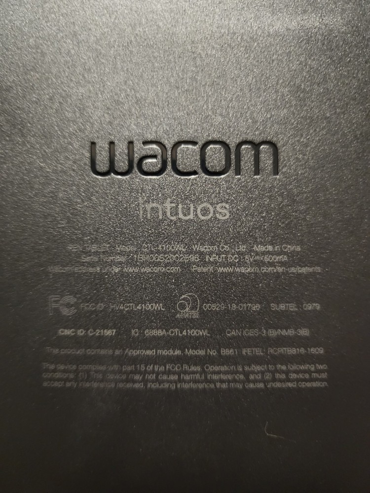 Wacom Intuos S Wireless Drawing Graphics Tablet - Black
