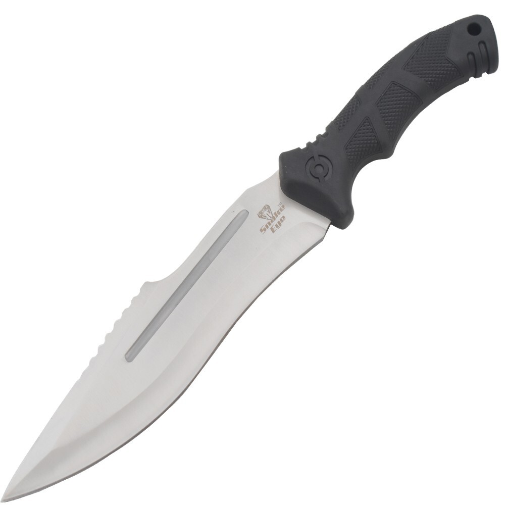 15" Tactical Tracker Survival Knife Fixed Rubber Handle with Scabbard