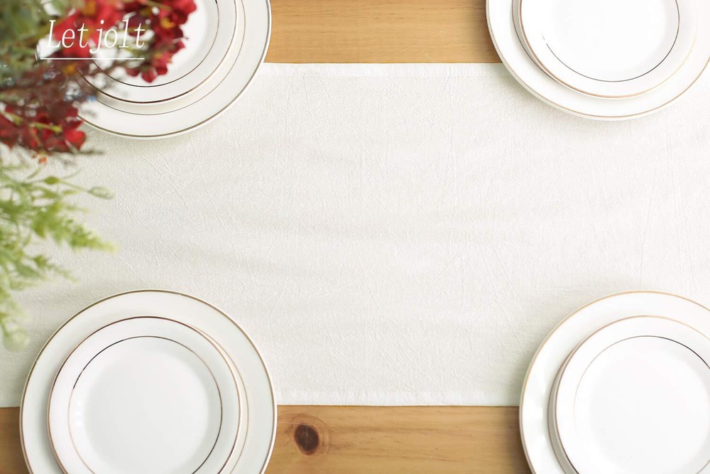 White Table Runner Rustic Table Runner 12x108 Inches Cotton Table Runner Plai...
