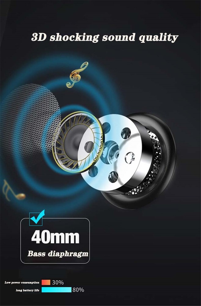 BT Wireless Bluetooth Helmet Intercom Headset TYPE-C Charging Fit For Motorcycle