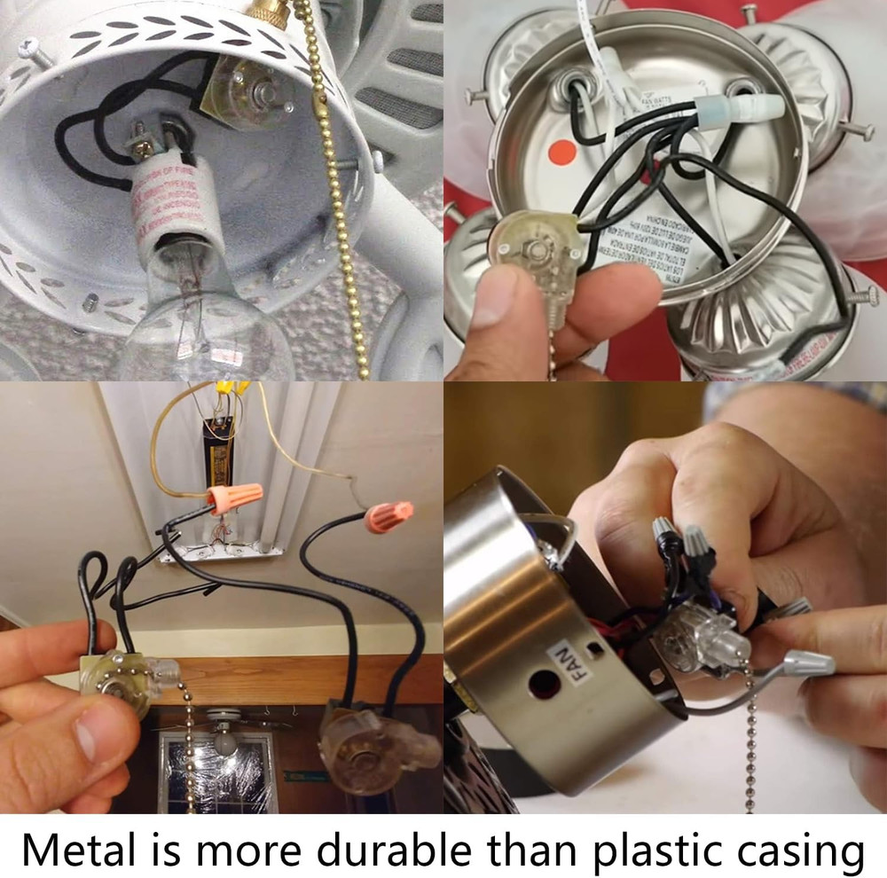 Ceiling Fan Switch Zing Ear ZE-109M Pull Chain Switch On/Off Light Switch Compat