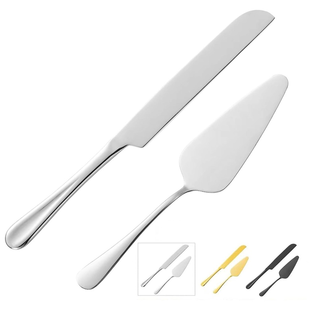 ERVILO Cake Serving Set, Pie Pastry Servers, Silver Set