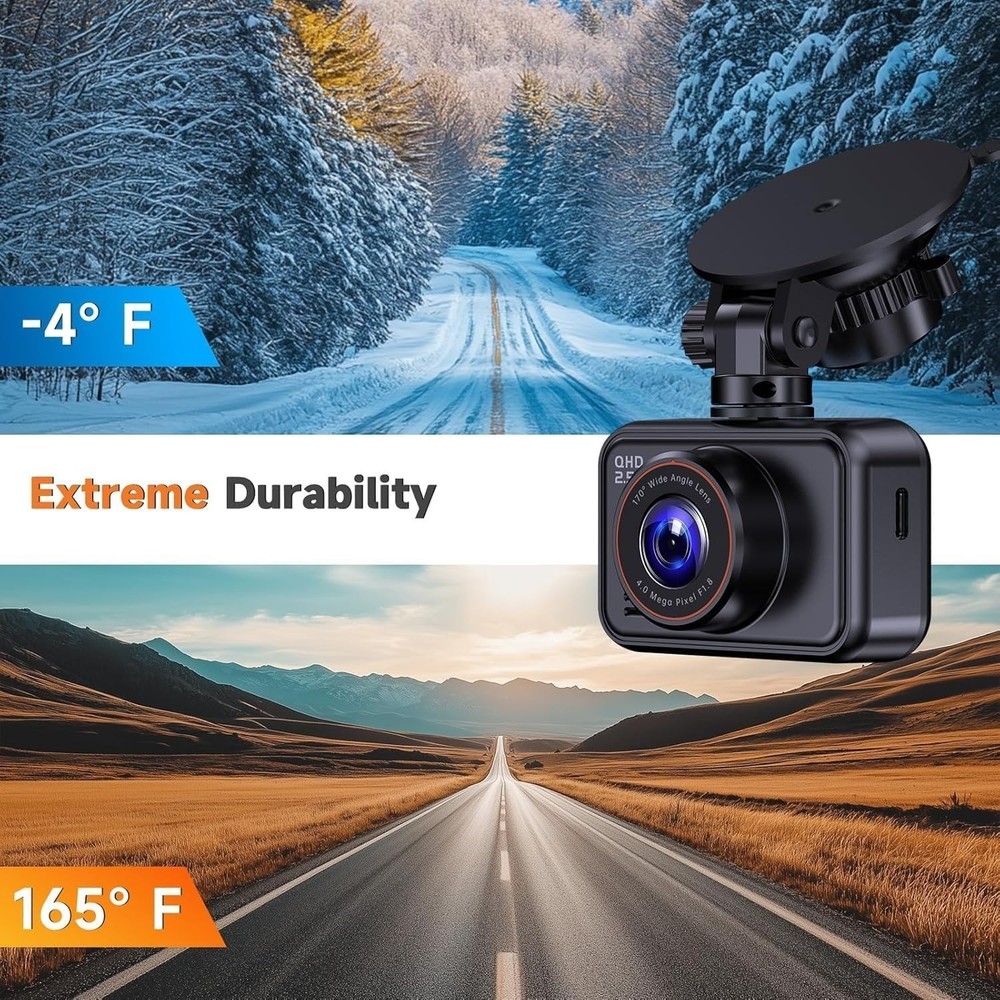 Enhanced Night Vision Dash Cam, 2560P Resolution