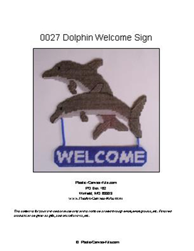Dolphin Welcome Sign- Plastic Canvas Pattern or Kit