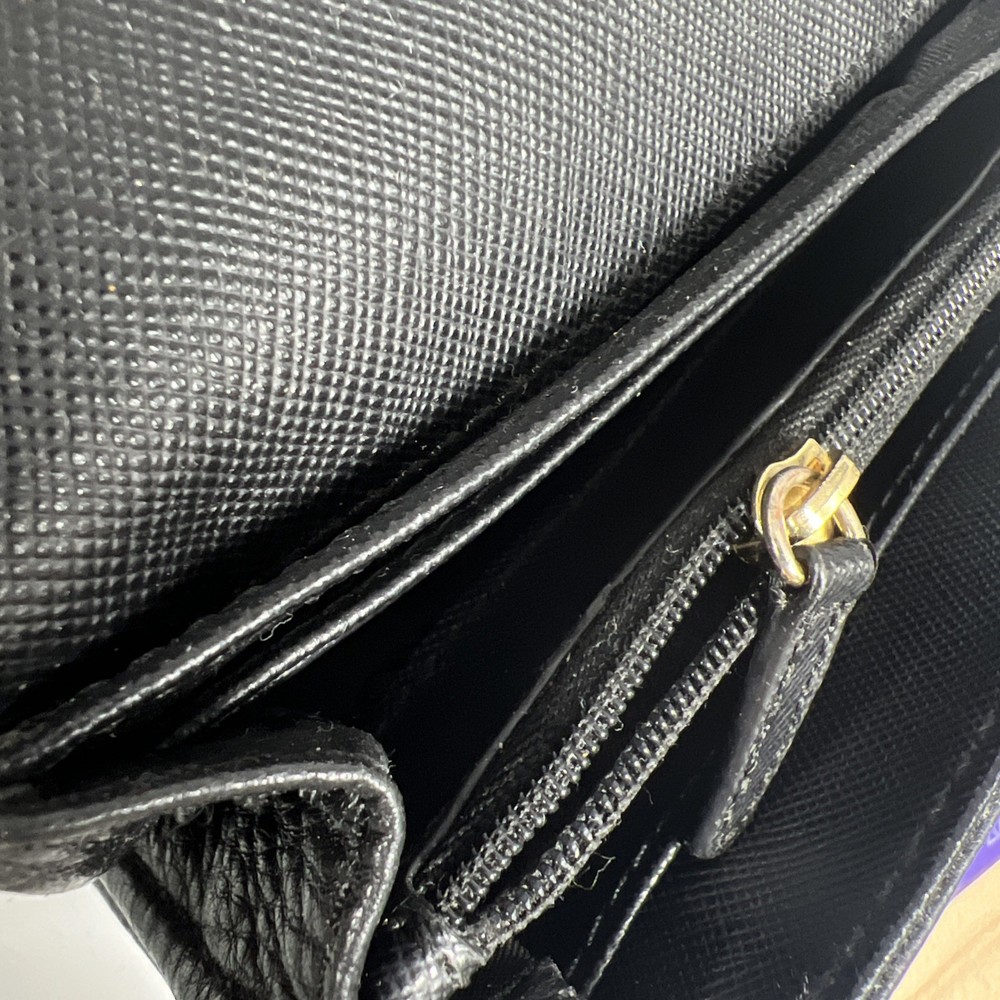 Michael Kors Black Pebbled Leather Envelope Wallet
