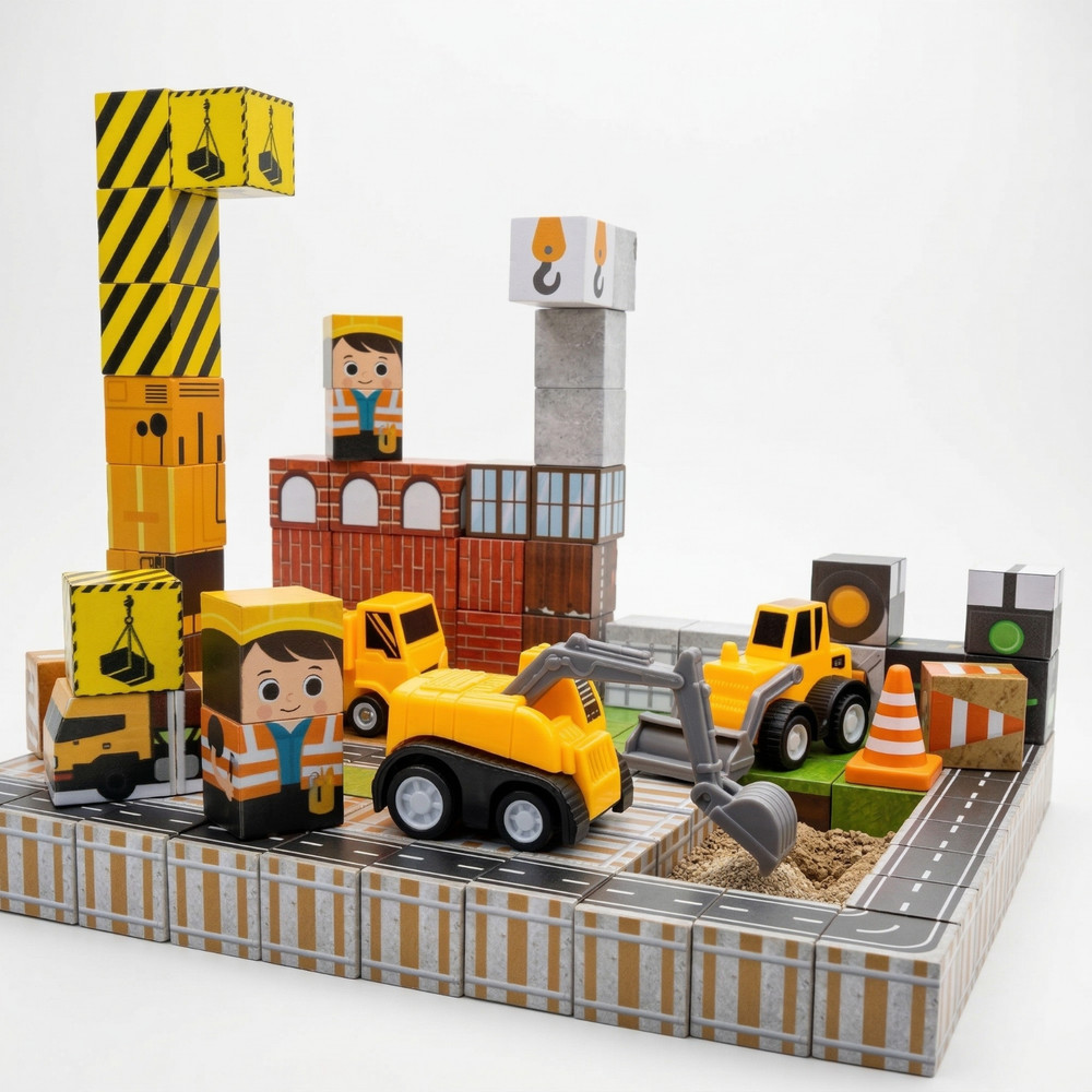 Magnetic Blocks Building Set - 150pc Block Construction Theme for Parents