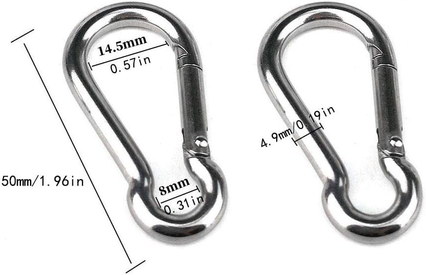 Compact 2PCS 304 Stainless Steel Pulley Blocks with Snap Hooks - Versatile Usage