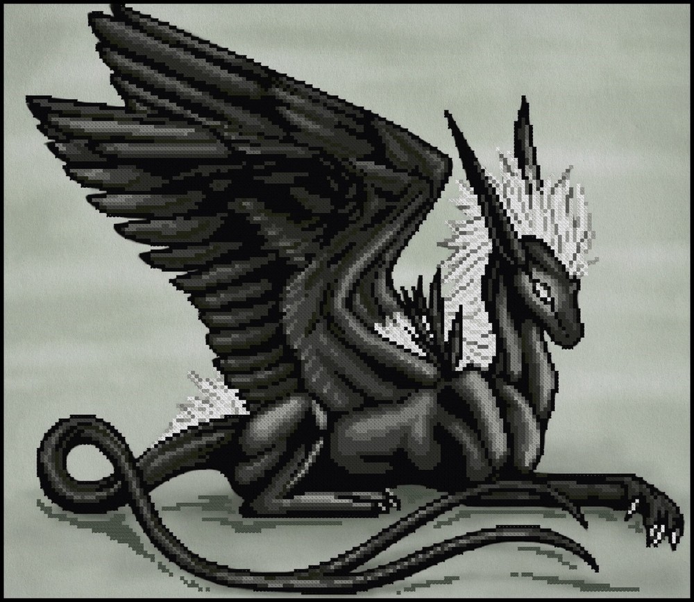 Bead Embroidery Kit black Dragon Beading beadwork DIY