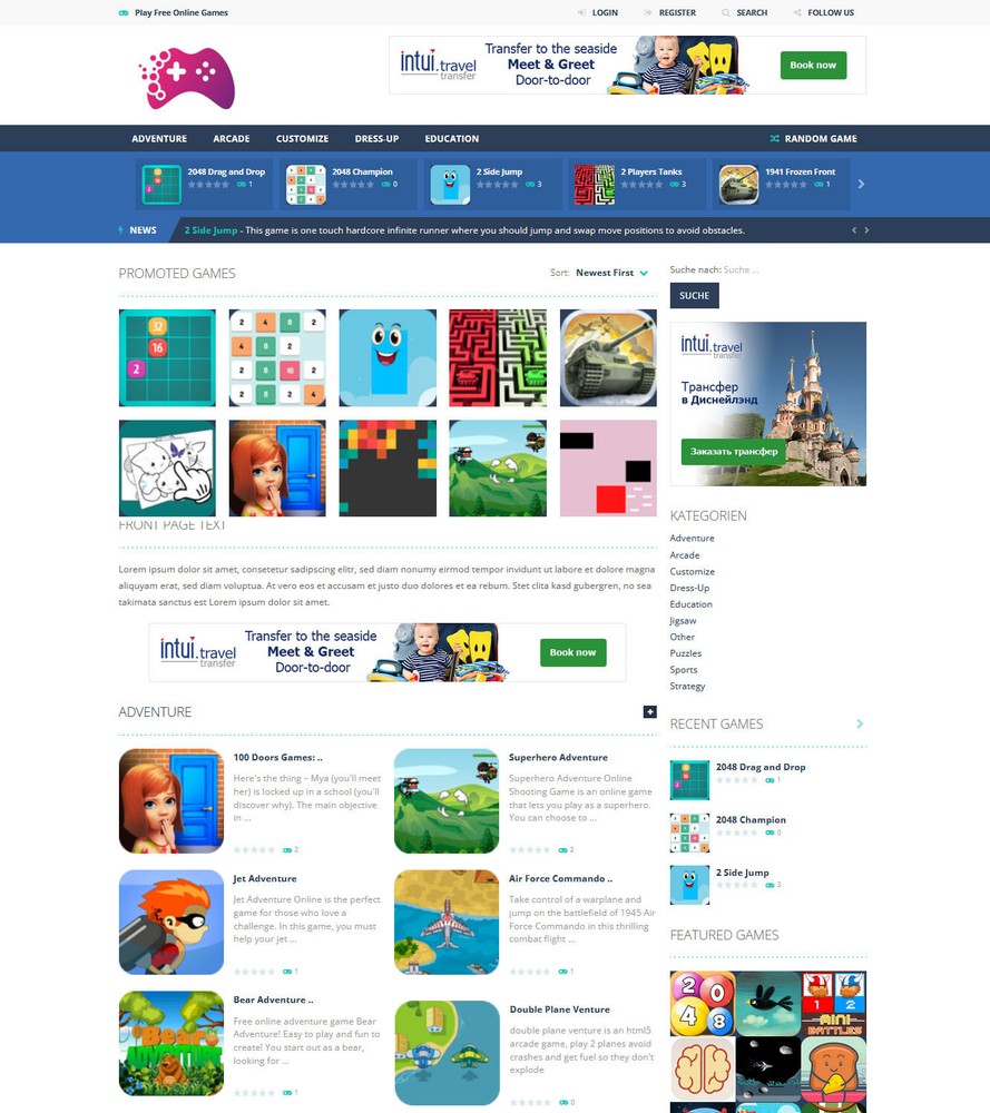 WordPress Gaming Website Customizable, Autopilot,  Mobile Friendly