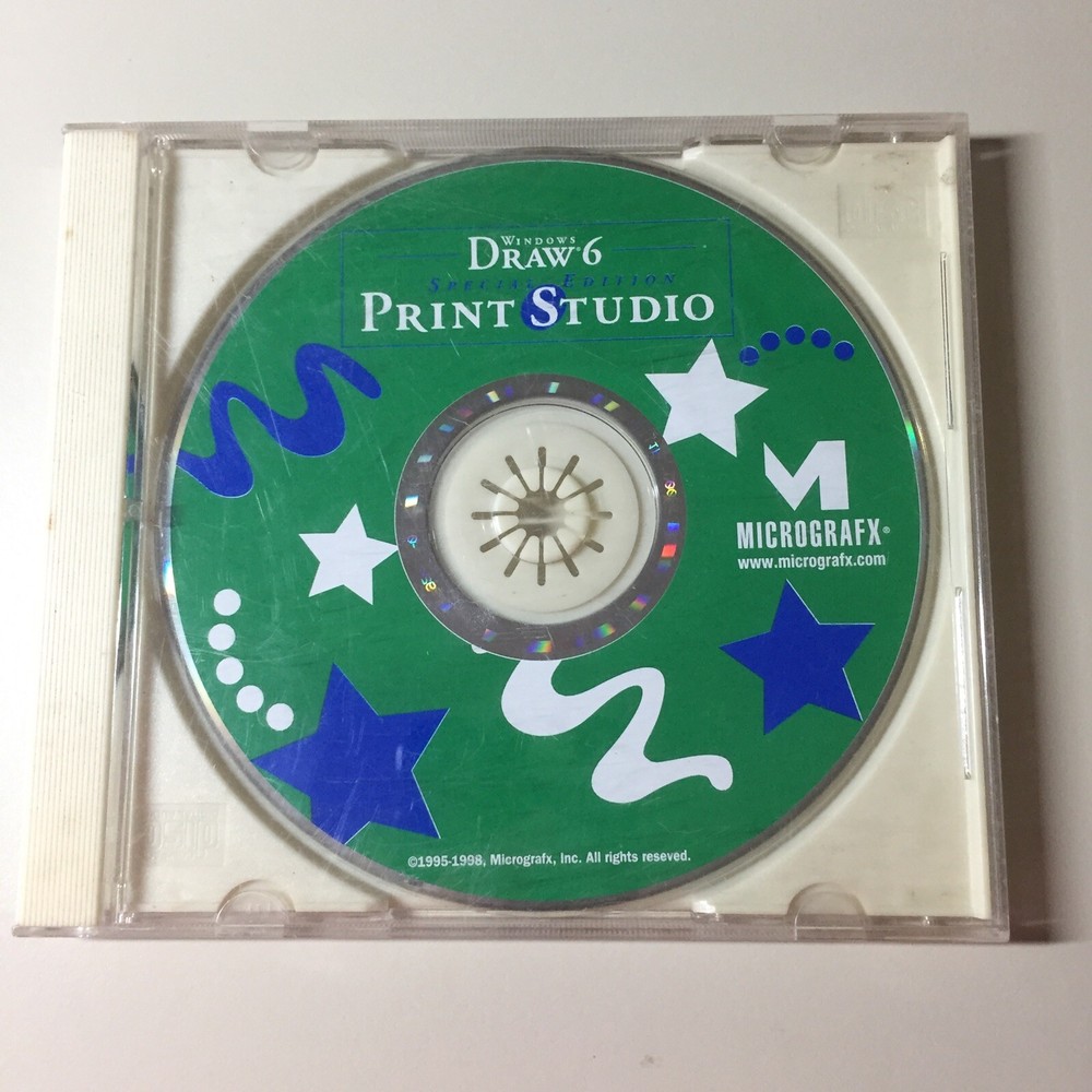 Vintage Micrografx, Inc. WINDOWS DRAW 6 Print Studio CD