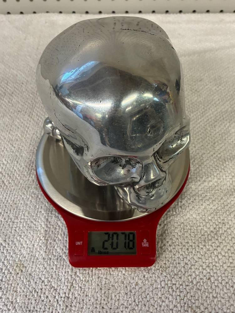 Silver Colored Skull 6"x5.5"x5" Decor