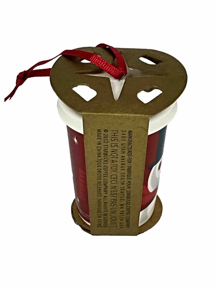 Starbucks 2012 Ceramic To-Go Cup, Red Winking Snowman (11020496)