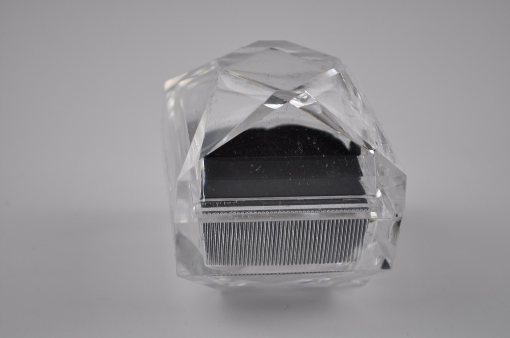 Vintage Presentation Ring Box Clear Plastic Hinged - FREE SHIPPING