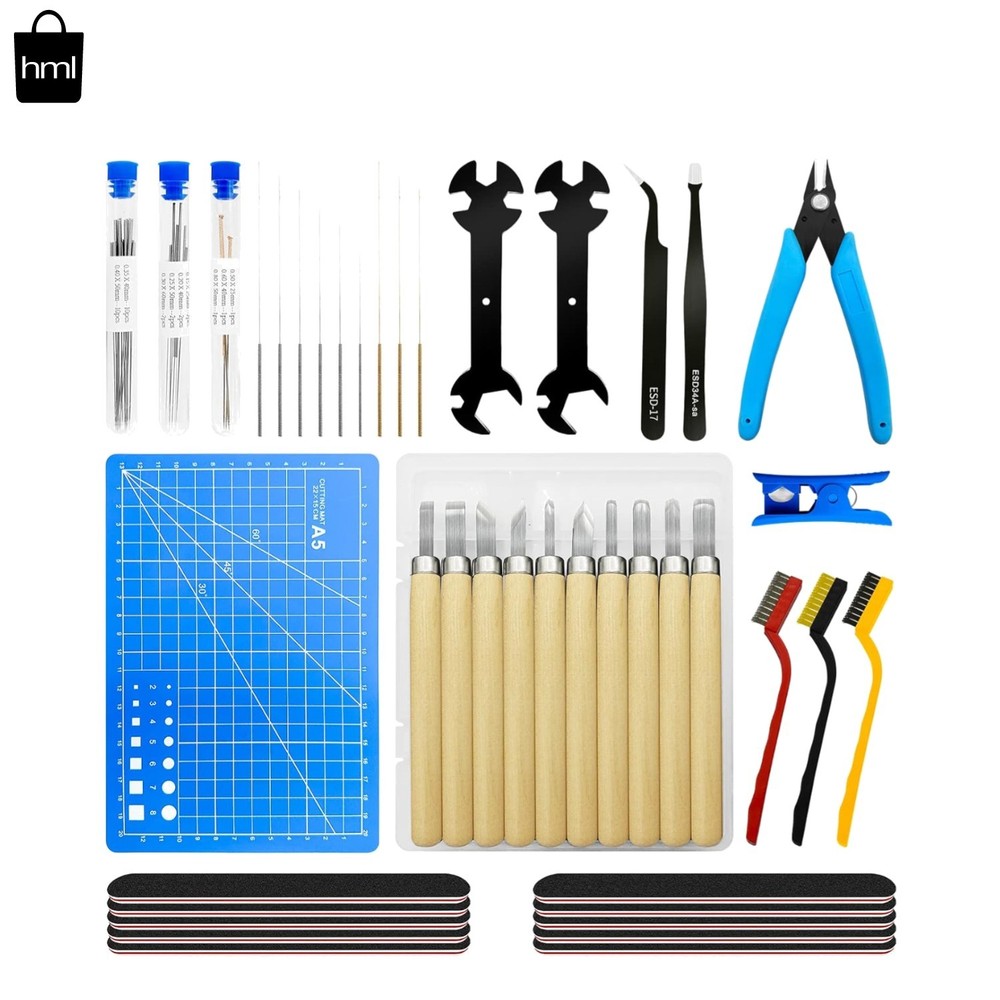 Complete 3D Printing Accessory Kit - 61 Tools for Effective Cleaning & Finishing
