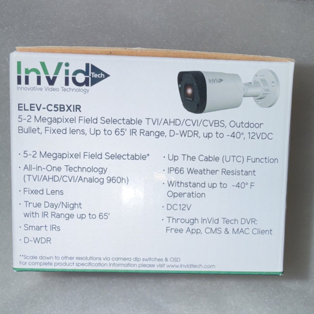 InVid Tech ELEV-C5BXIR28 5MP Outdoor Bullet Security Camera