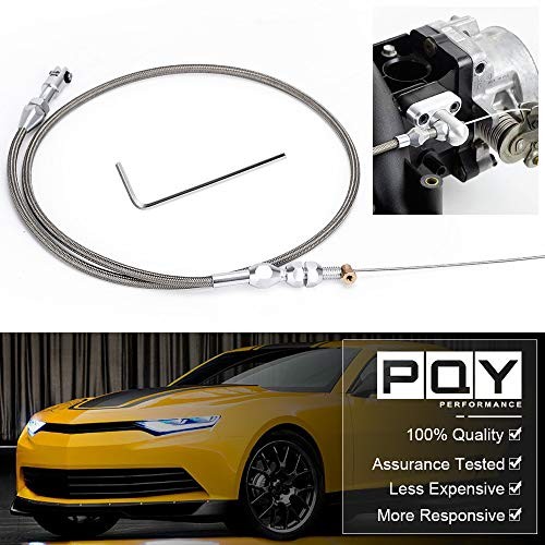 36" Stainless Braided LS Throttle Cable Kit Adjustable Accelerator Cable