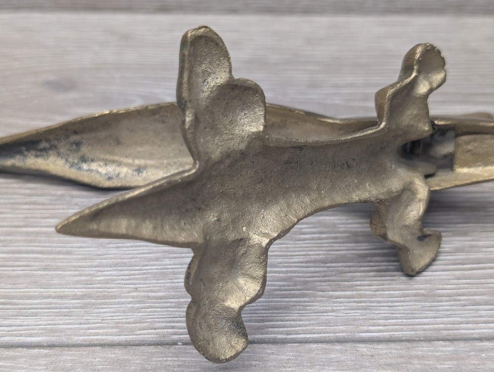 Vintage Brass Alligator Nutcracker Crocodile Figural Kitchen Tool 9.5”