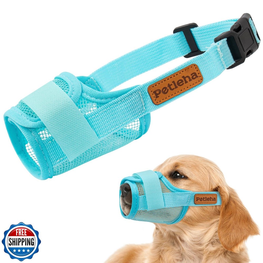 Coppthinktu Soft Dog Muzzle, Breathable Mesh Muzzle for Small Medium Large Si