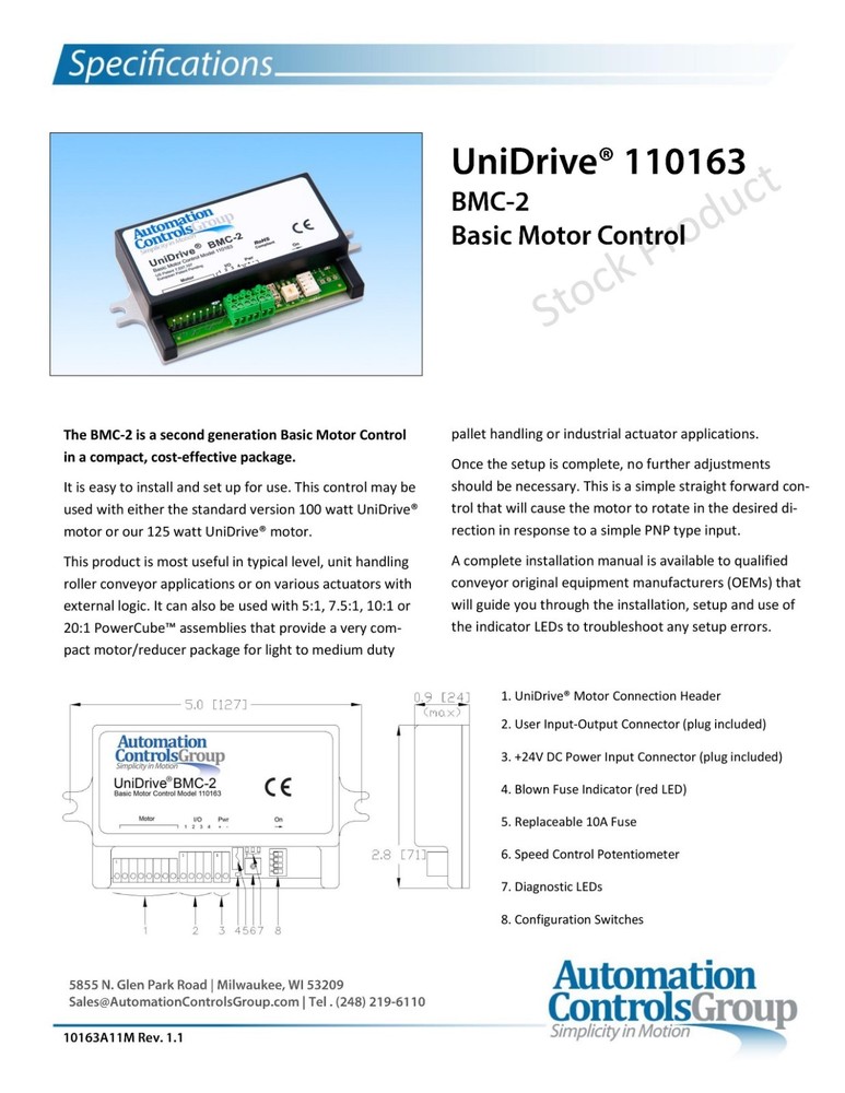 110163 BMC-2 Automation Controls Group Unidrive Basic Motor Control Module