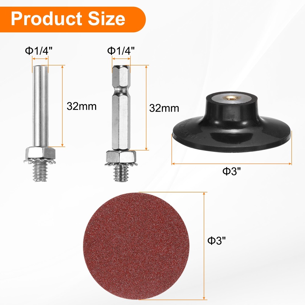 23pcs Quick Change Disc Set 3" Roll Lock Sanding Disc 80 Grits with Disc Holder