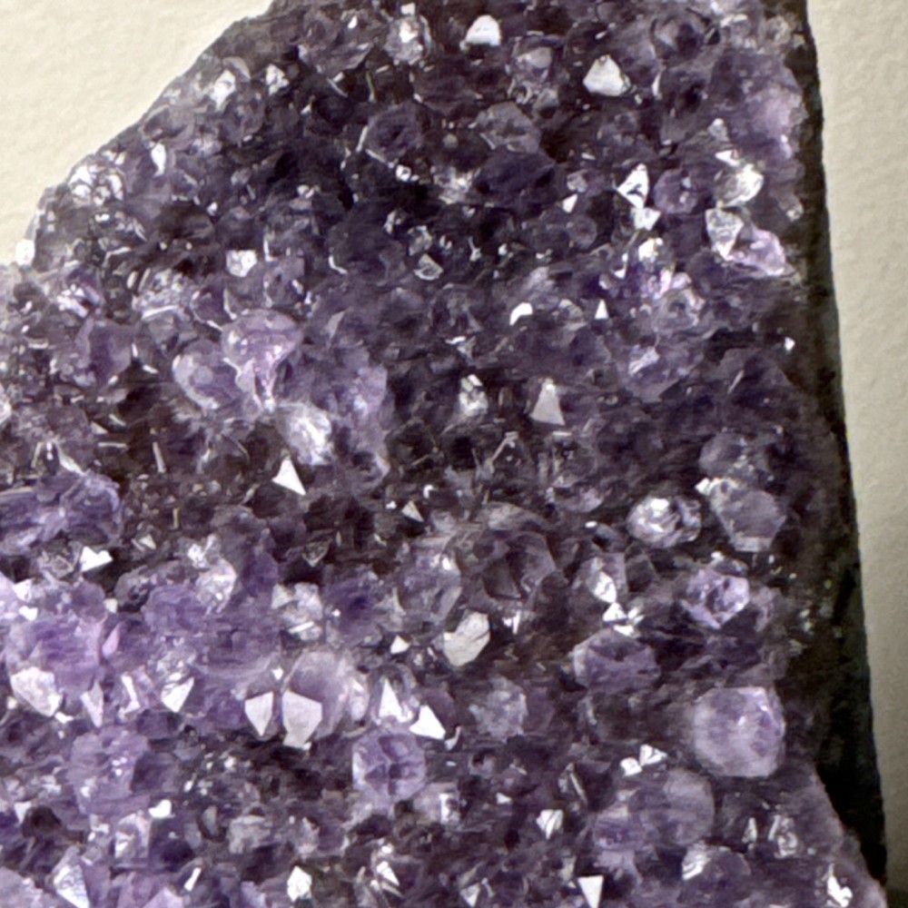 Amethyst crystal cut base 4" high x 3.25" wide