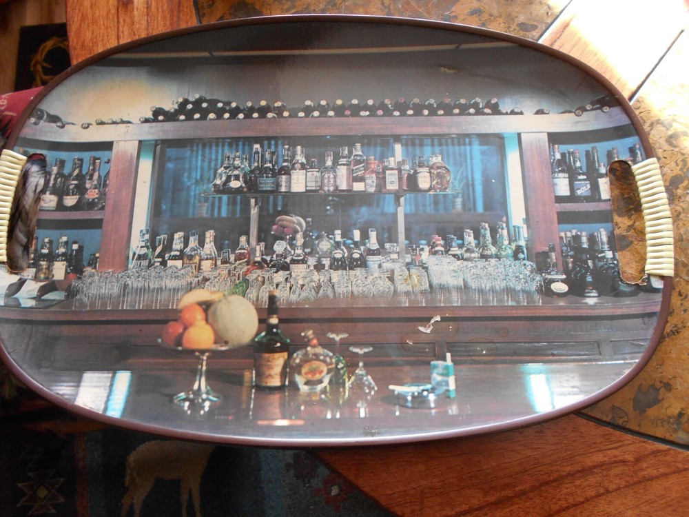 VINTAGE COCKTAIL BAR TRAY