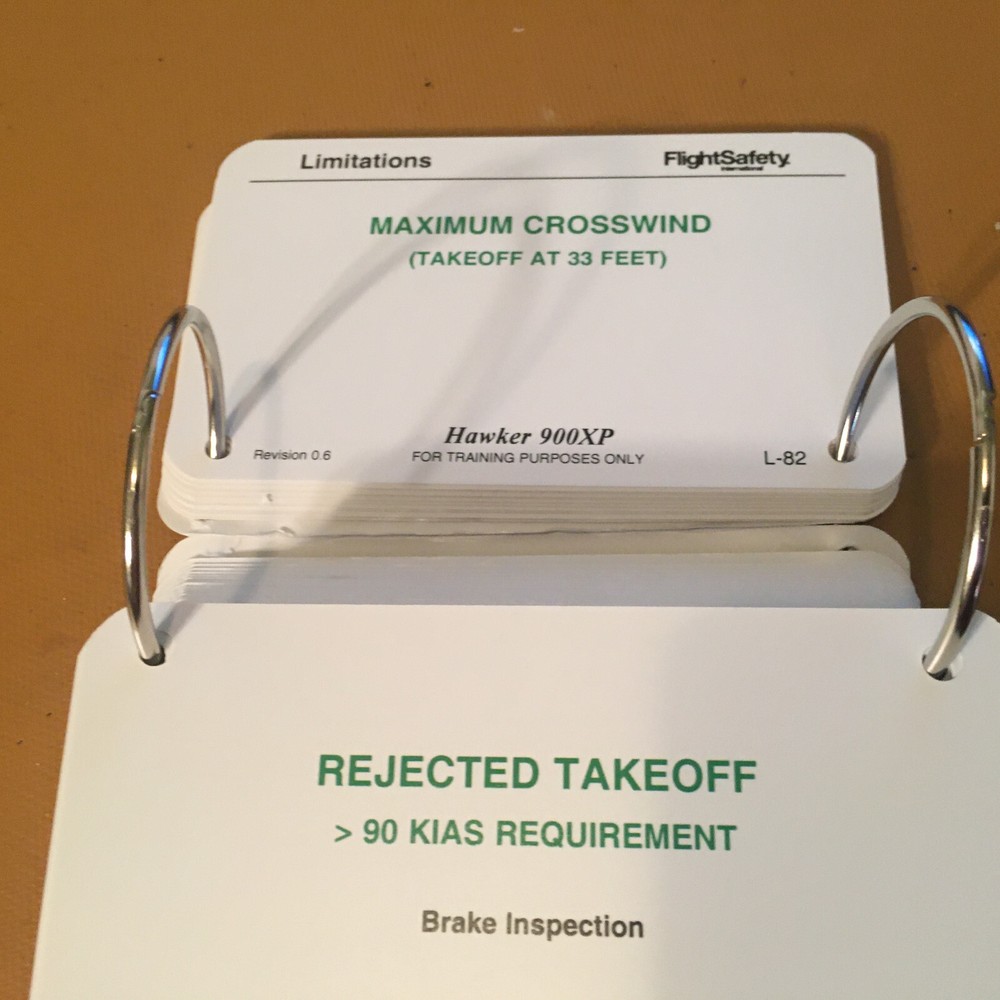 FlightSafety Hawker 900XP Memory Flash Cards