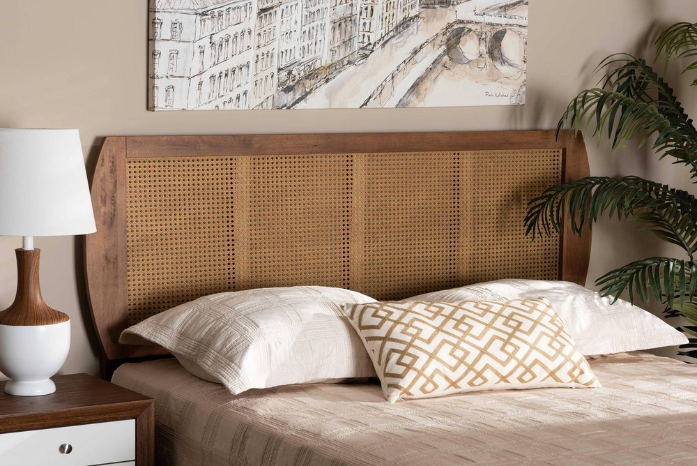 Baxton Studio Harris Ash Walnut Rubberwood Full Headboard