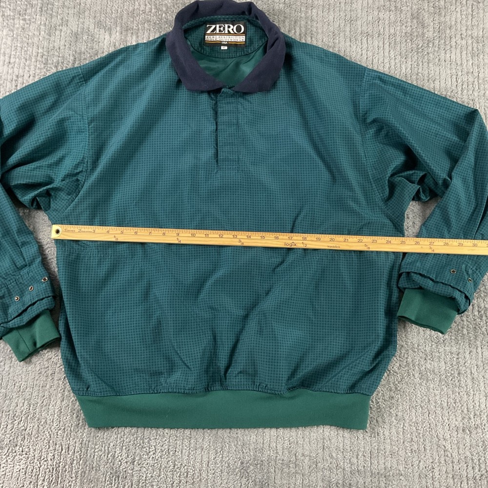 Zero Restriction Jacket Mens XL Green Houndstooth Windbreaker Golf Pullover