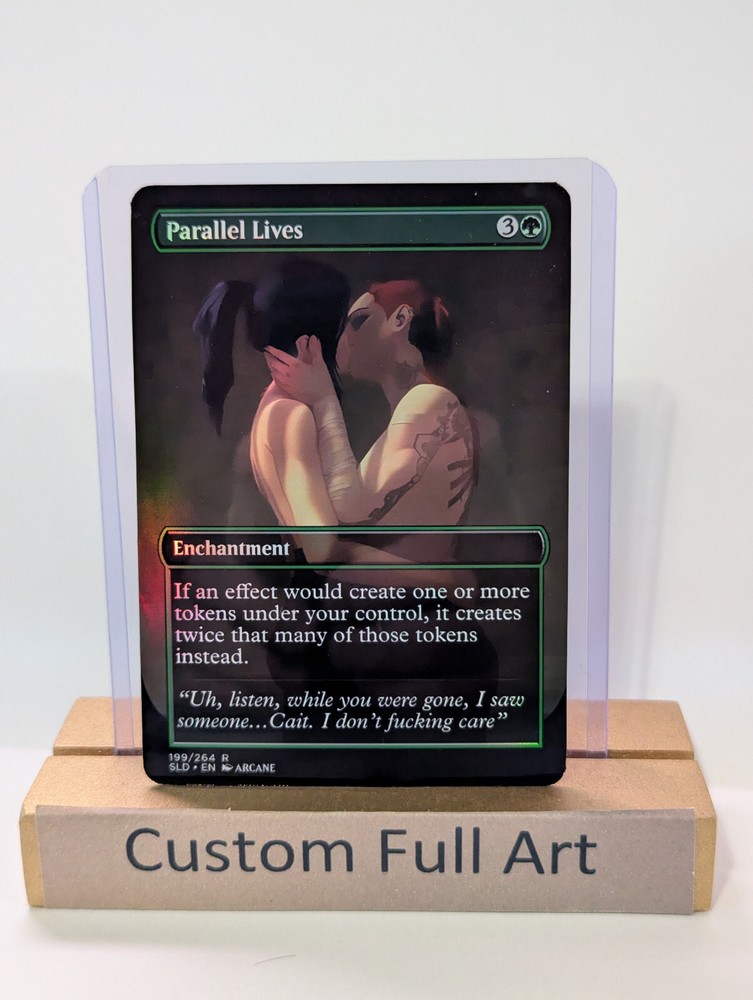 Parallel Lives Cait Vi Arcane Foil Custom sticker on bulk MTG Commander LoL