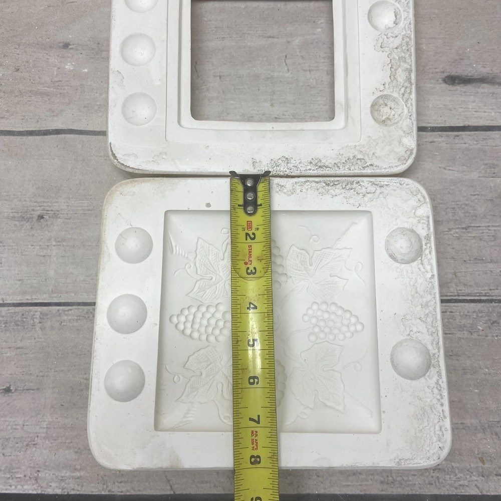 Unbranded Ceramic Casting Mold Grape Vine Design Square #W-374