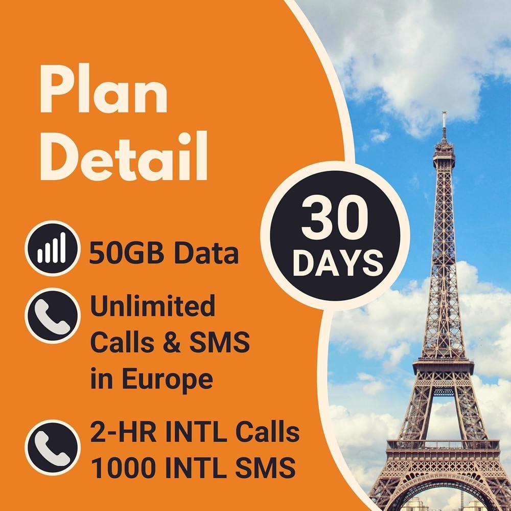 Orange Holiday Prepaid Sim 50GB Internet Data | 30 Days-Use | Data tethering...