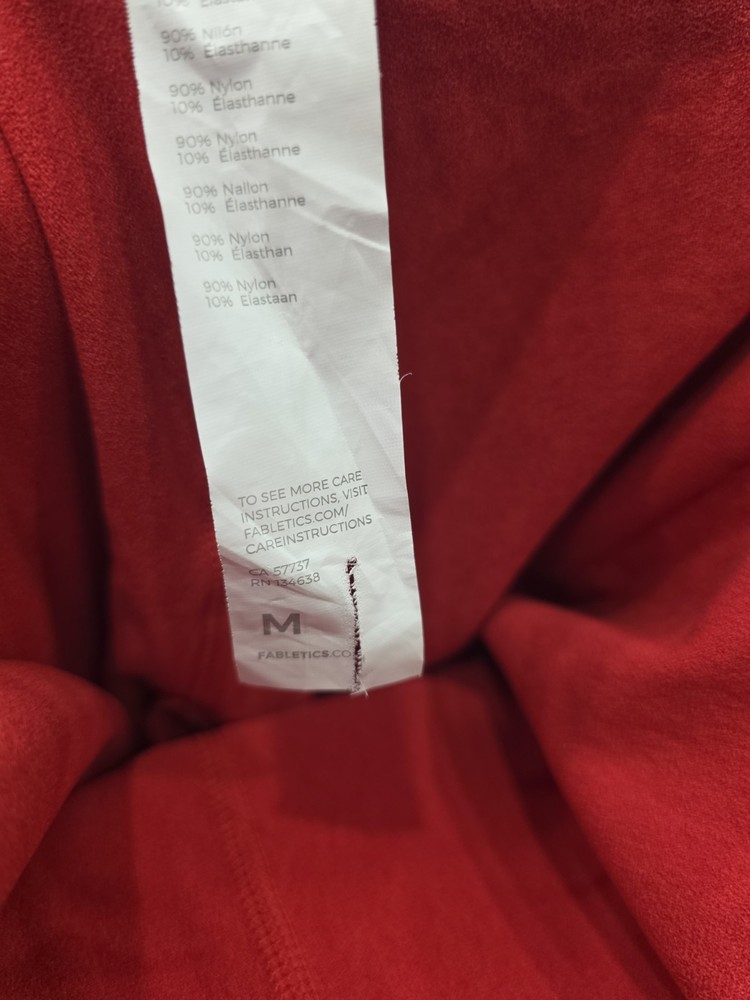 Fabletics High Waisted Seamless Rib Legging in Salsa Red-size medium