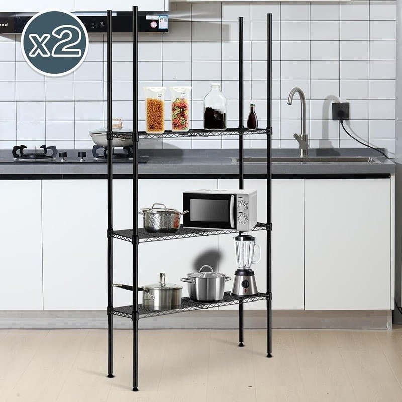 74 Inch Chrome Wire Shelving Posts 8 Pack Adjustable Shelf Clips Storage New