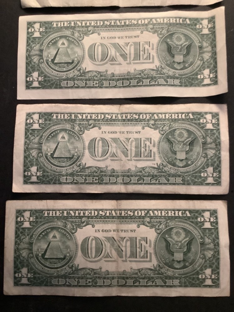 (5) One Dollar Bill Star Notes S/N In Description *076