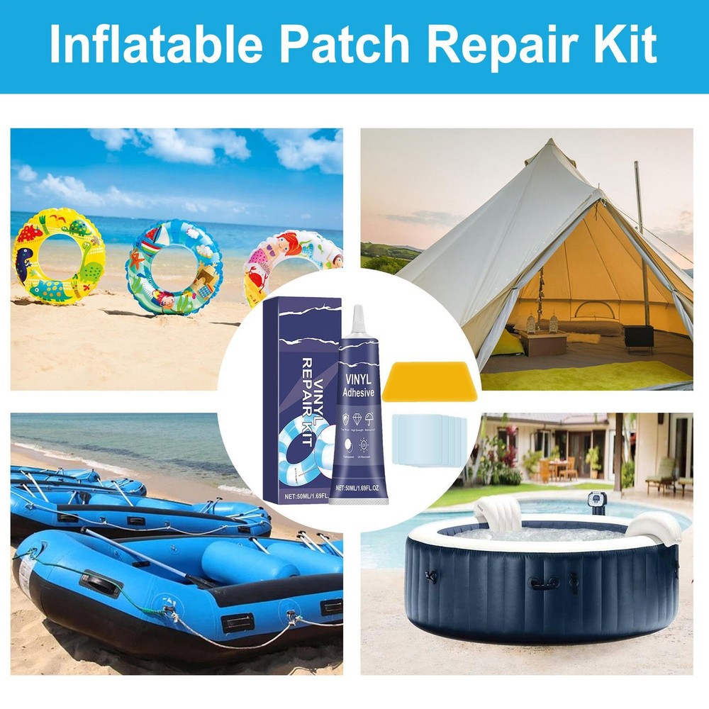 Air Mattress Patch Kit Waterproof Vinyl Patch Kit, High Strength InflatablePatch