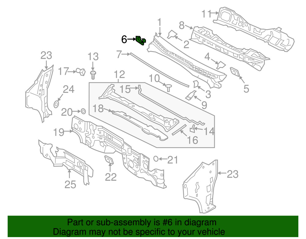 Genuine Nissan Cowl Side Panel 66812-EZ01B
