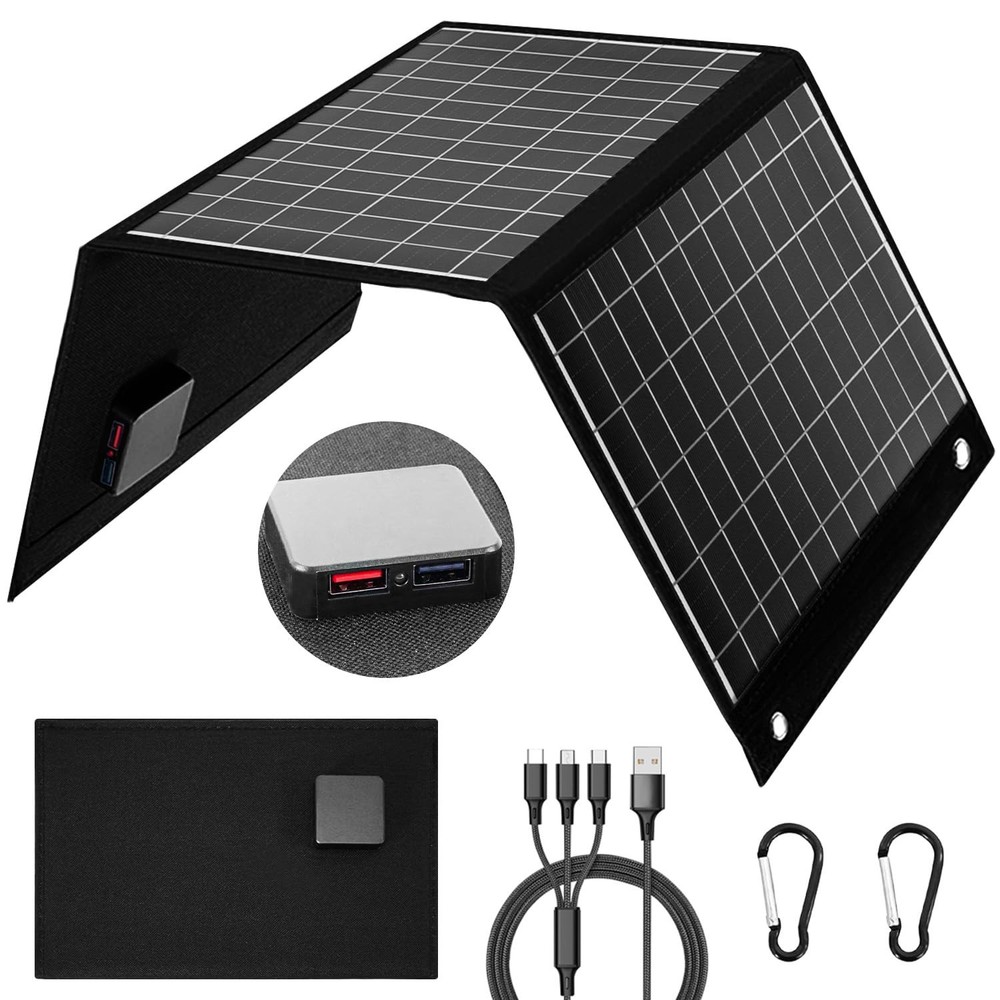 Dongindar 30W Foldable Solar Panel Charger 25 High Efficiency N Type Cell, Dual