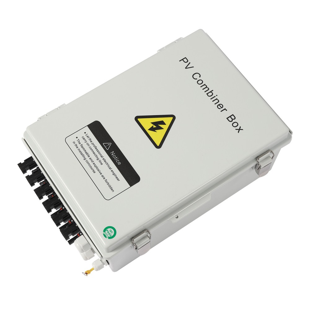 6-String Solar PV Combiner Box New 15A Circuit Breaker For Solar Panel System