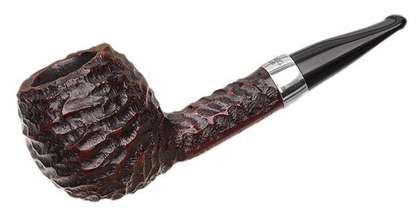 Peterson Junior Rusticated Nickel Mounted Short Apple Fishtail Pipe - New