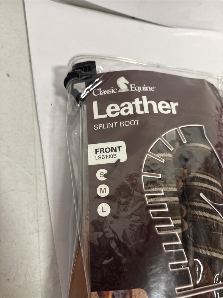CLASSIC EQUINE Leather Front Splint Boot (LSB100B) Small