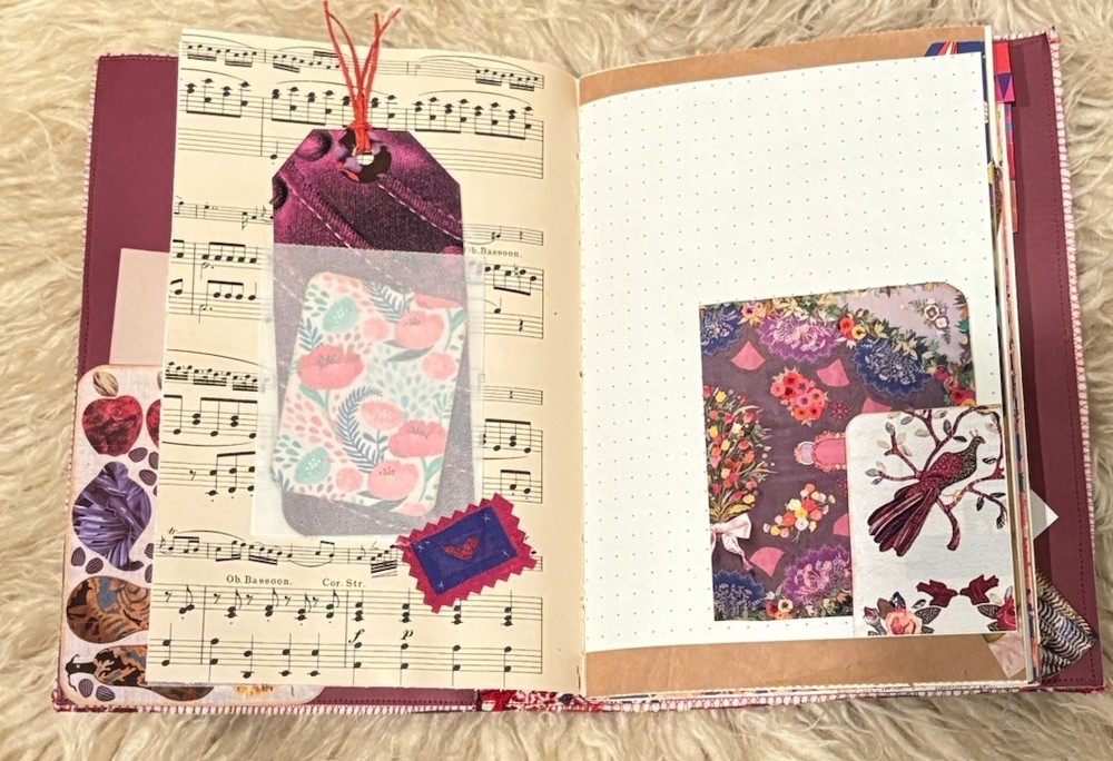 Junk Journal BOHO Red purple Morocco Print Interactive Diary Handmade New