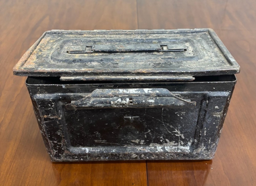 Vintage Metal Ammunition Ammo Box