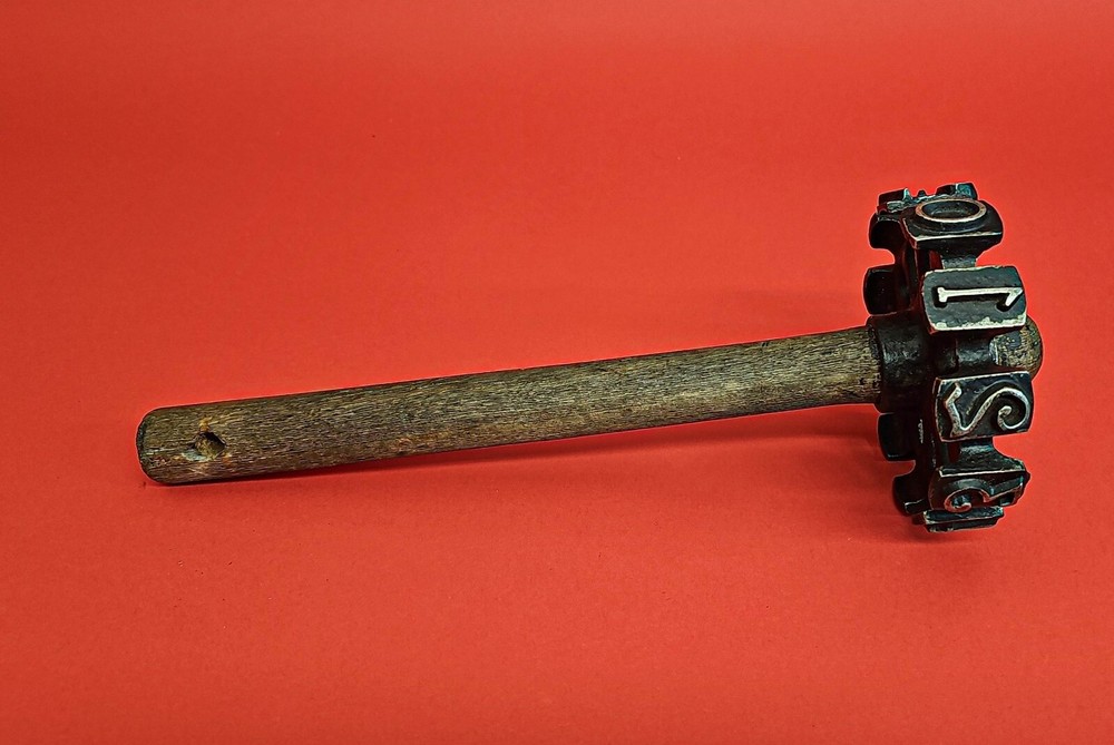 Antic Wood Log Marking Tool Hammer