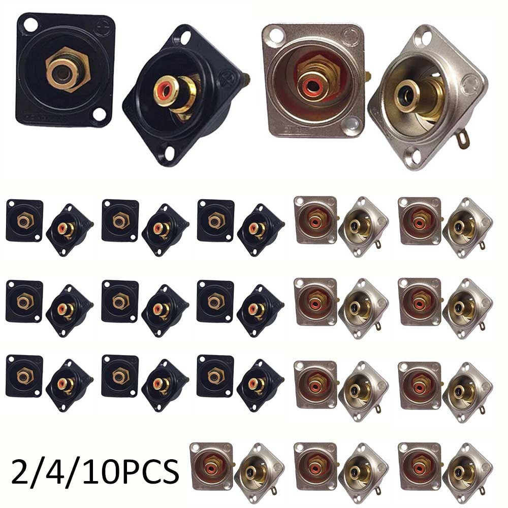2/4/10pcs Female RCA Panel Mount Socket Connector Base Plate Welding Module USA