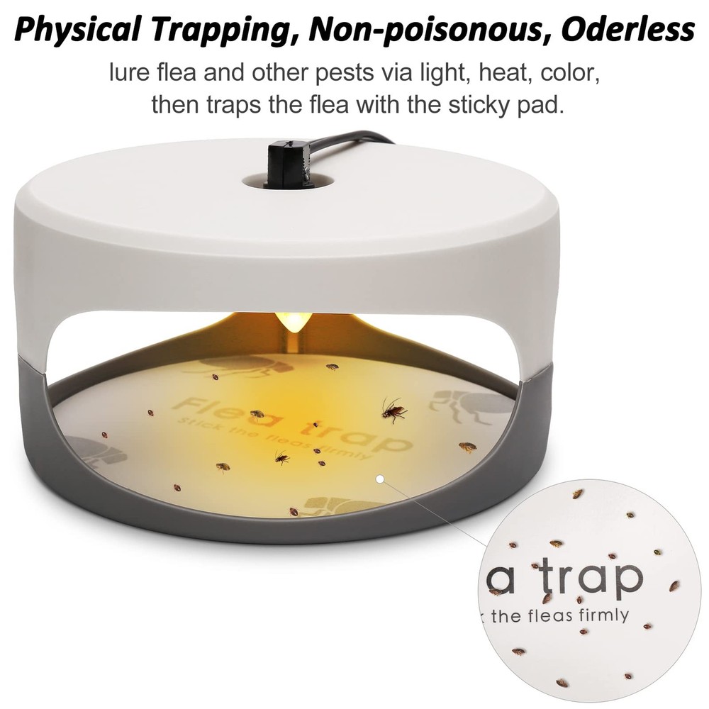Flea Traps for Inside Your Home, 2 Pack Flea Trap with Sticky Pads Refills & ...