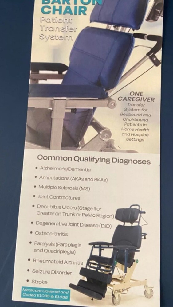 barton chair patient transfer system