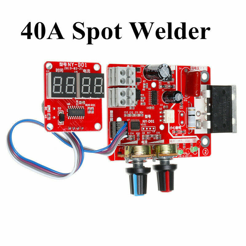 40A / 100A Digital Spot Welder Machine Board Welding Time & Current Controller