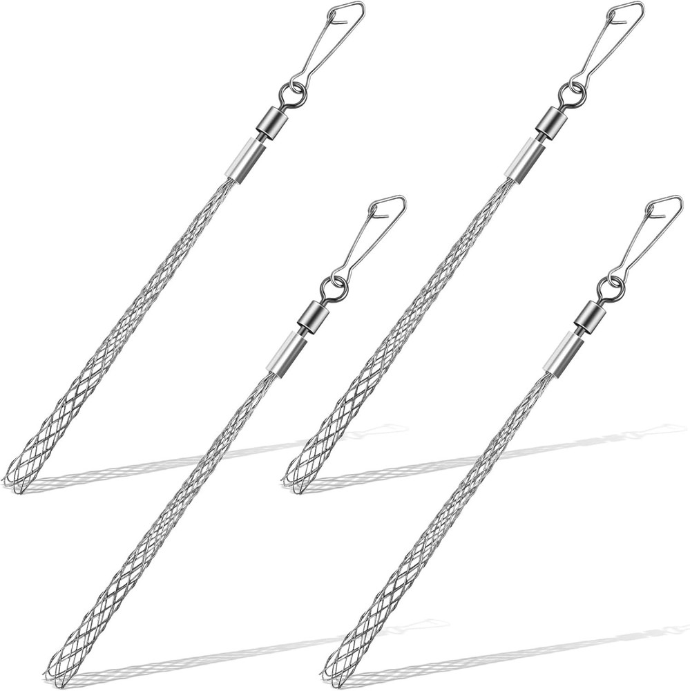 4 PCS 1/2 Inch Wire Pulling Grip Mesh Cable Pulls Metal Cable Pulling Grip Sock